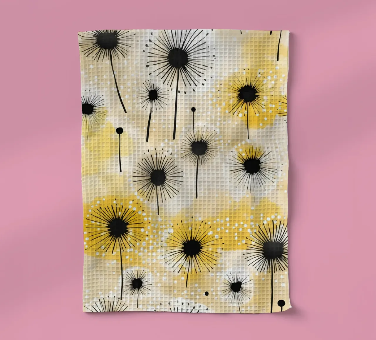Golden Dandelion Fields torchon de Botanical Pattern House