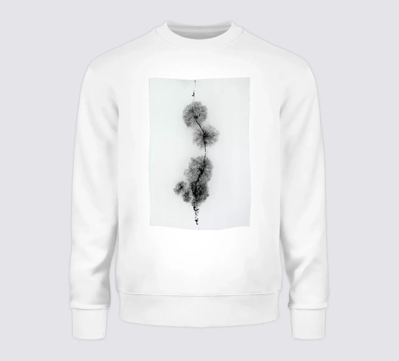 Trees At A Snowy Ice Stream sweatshirt van Studio Nahili