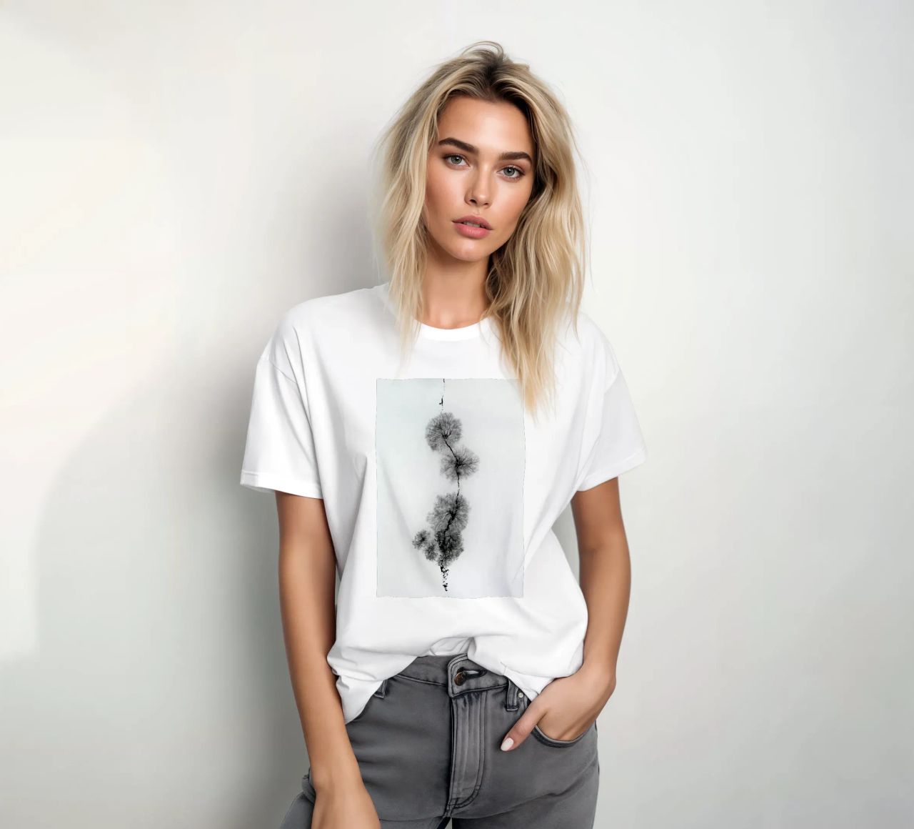 Trees At A Snowy Ice Stream t-shirt da Studio Nahili
