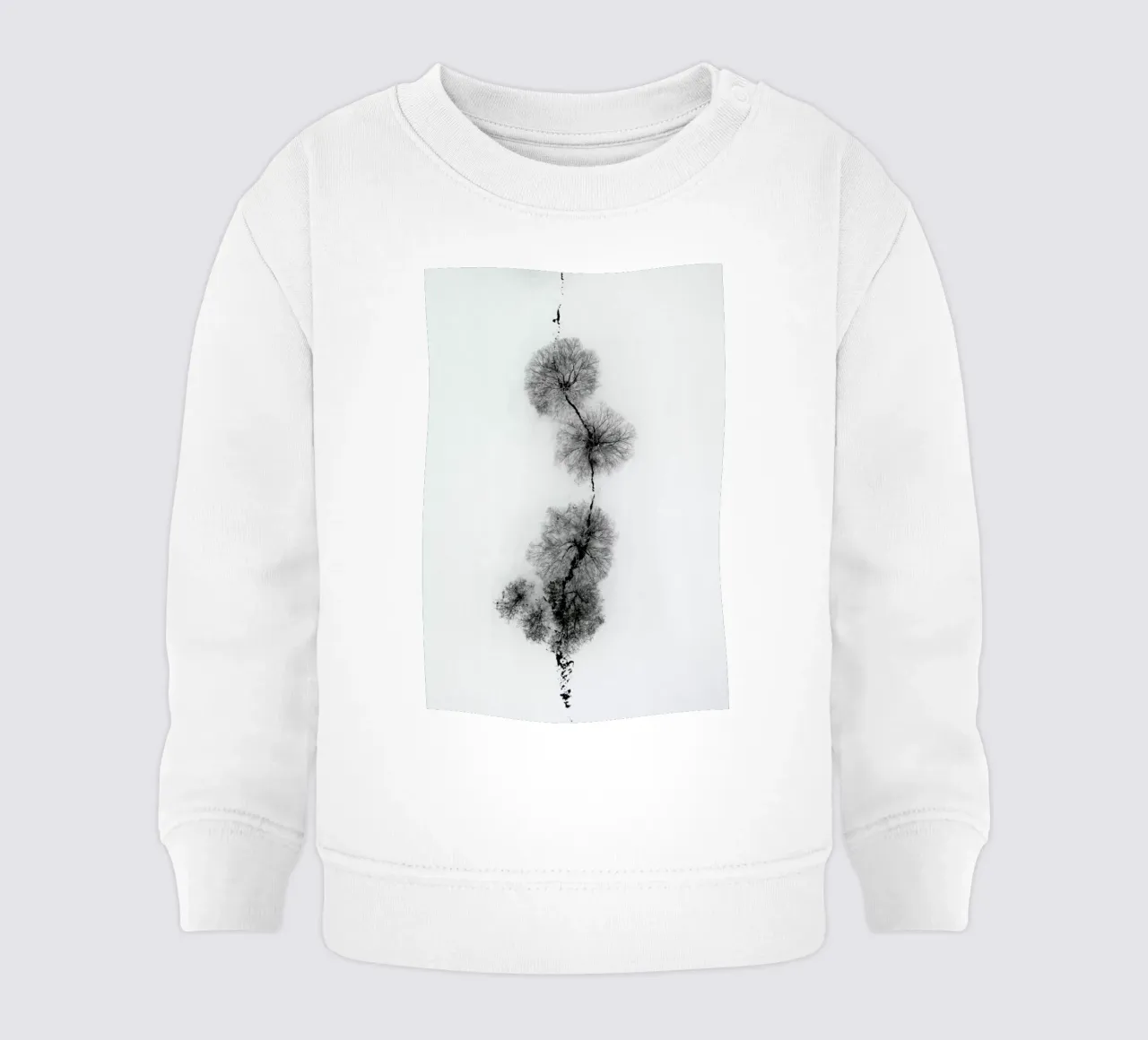 Trees At A Snowy Ice Stream Baby Sweatshirt von Studio Nahili