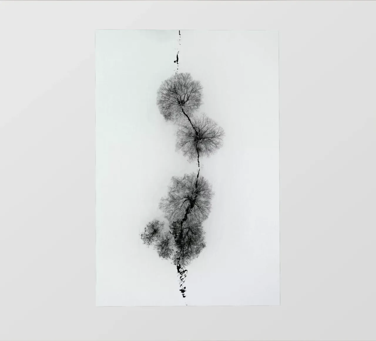 Trees At A Snowy Ice Stream telo in pvc da Studio Nahili