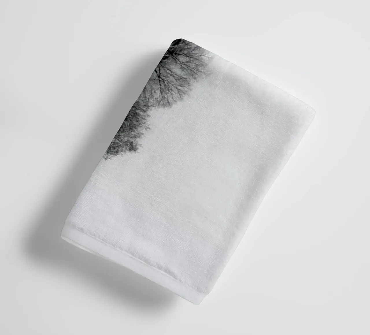 Trees At A Snowy Ice Stream towel by Studio Nahili