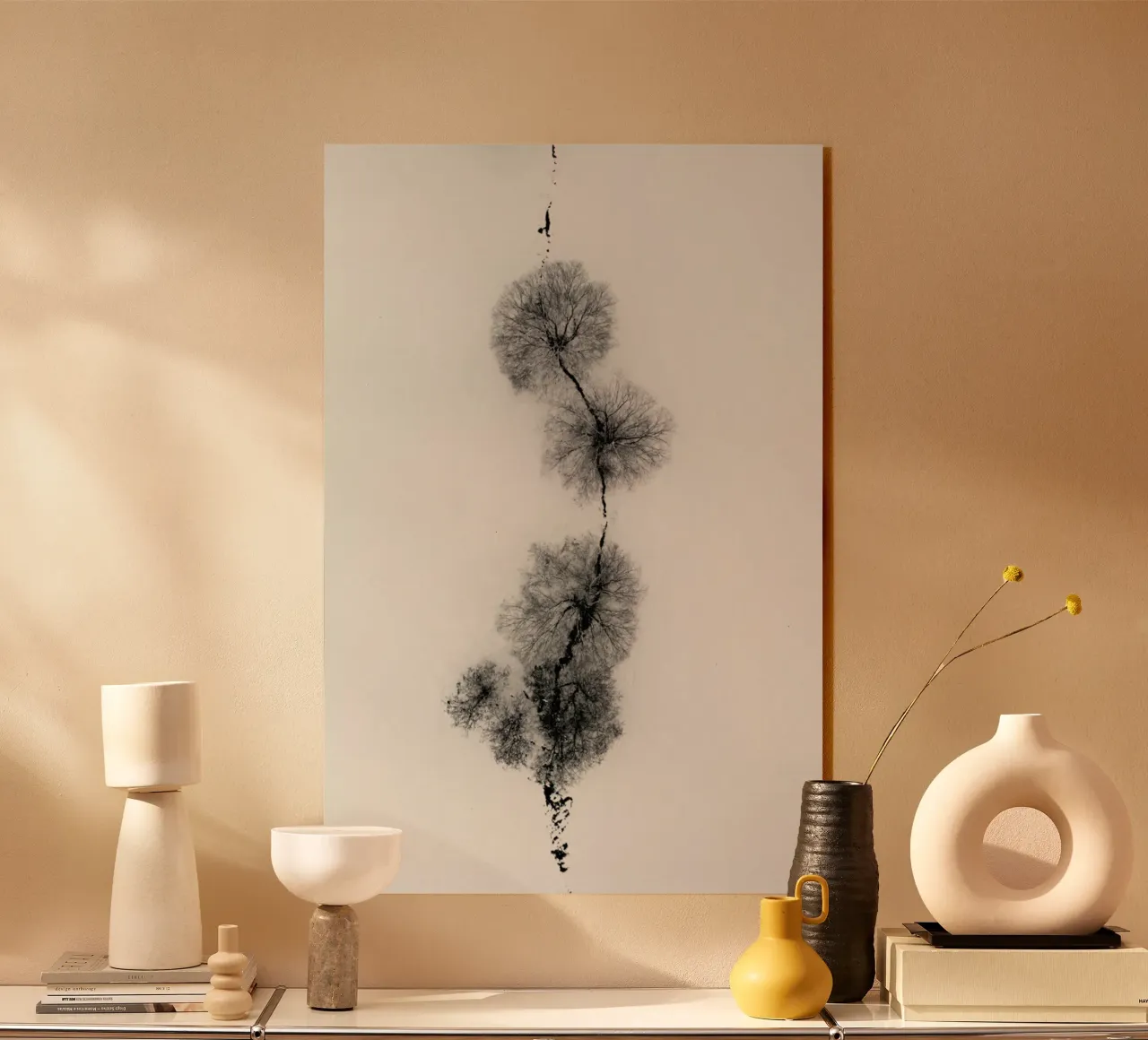 Trees At A Snowy Ice Stream plexiglass da Studio Nahili