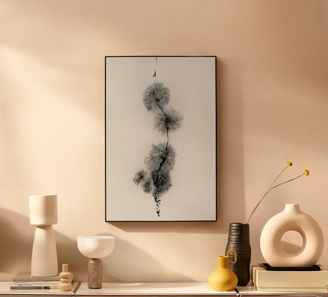 Trees At A Snowy Ice Stream alluminio dibond da Studio Nahili