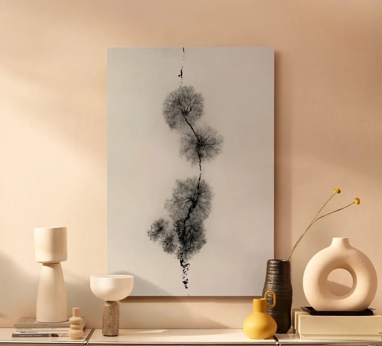 Trees At A Snowy Ice Stream alluminio dibond da Studio Nahili