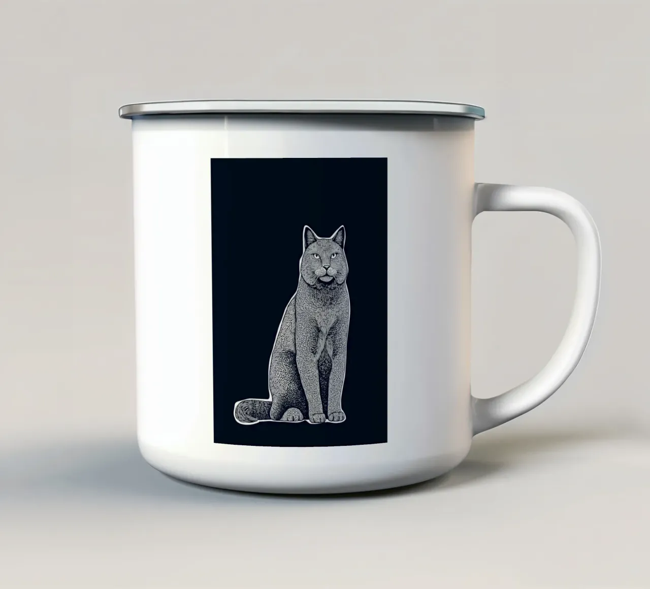 Cat tazza in smalto da Indigo Rain