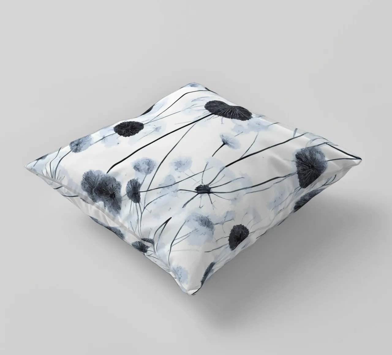 Dente di leone grigio cuscino da Botanical Pattern House
