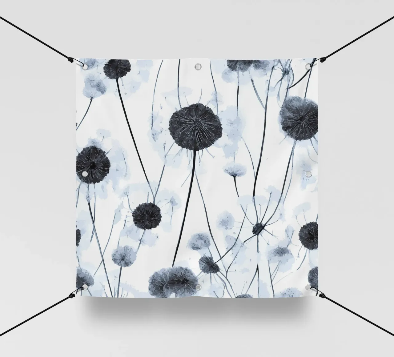 Dente di leone grigio telo in pvc da Botanical Pattern House