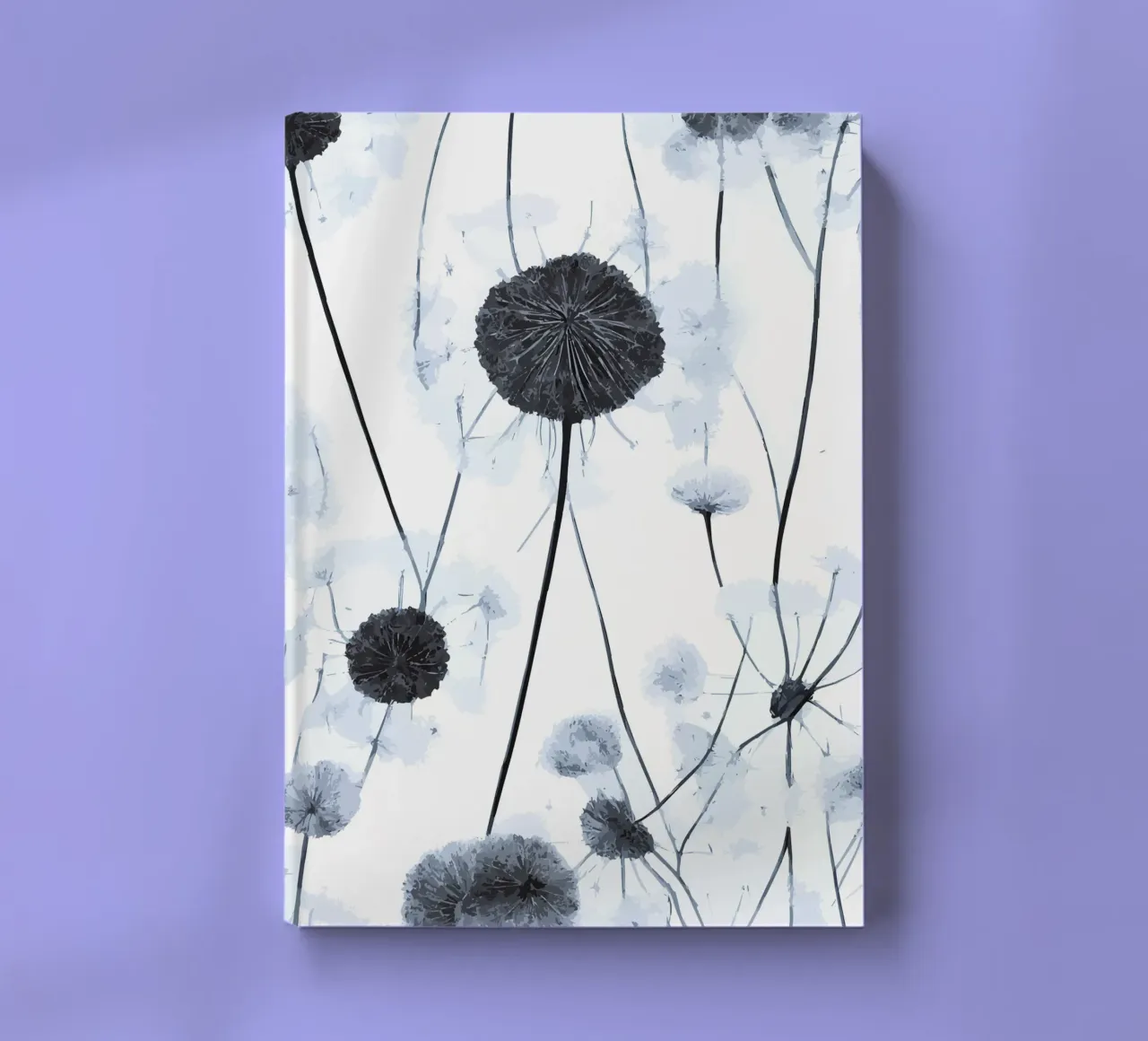Gray Dandelions notebook by Botanical Pattern House