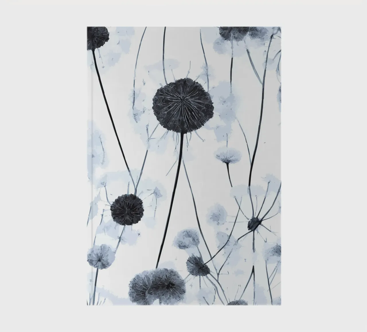 Gray Dandelions notebook by Botanical Pattern House