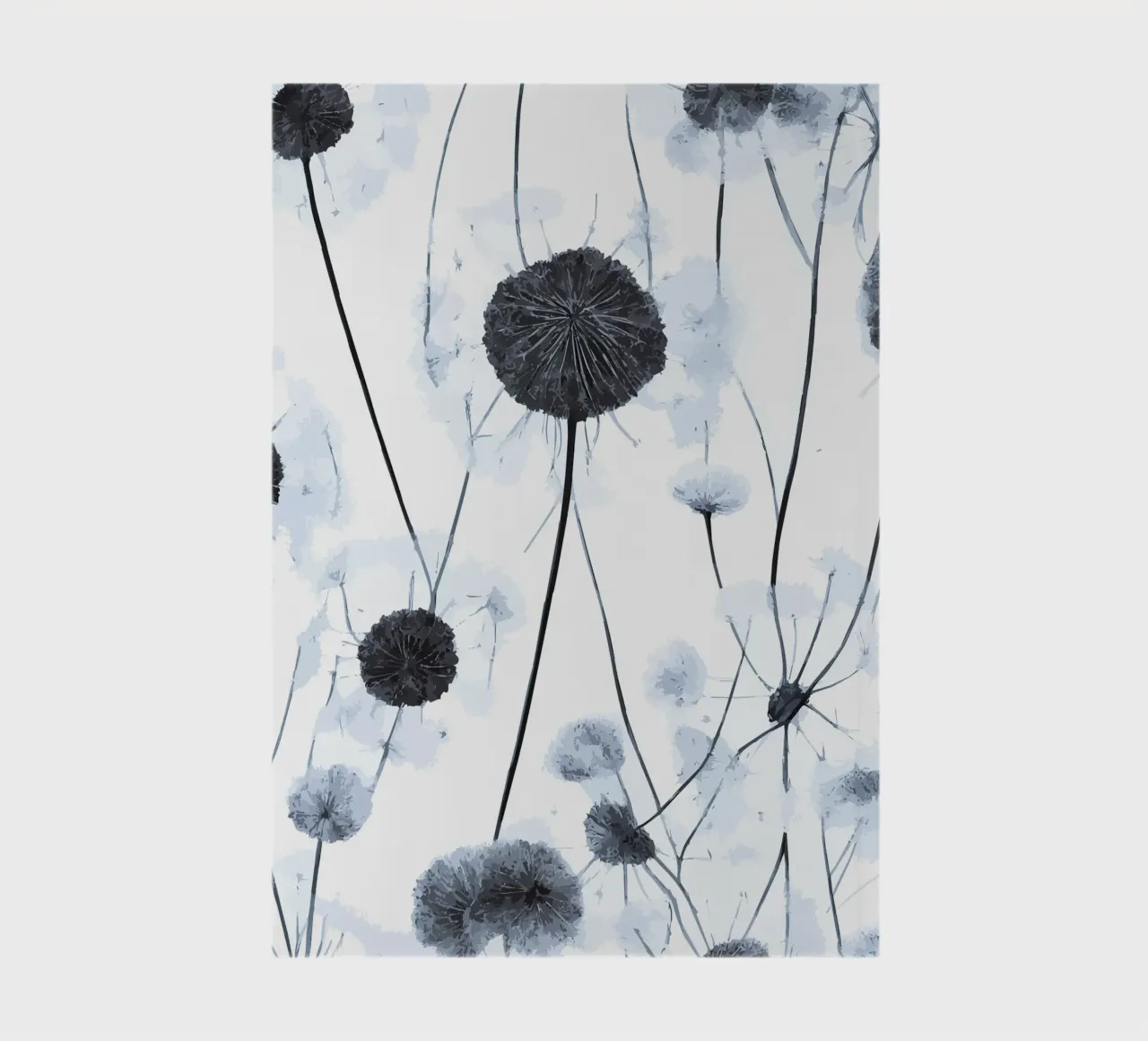 Gray Dandelions notebook by Botanical Pattern House