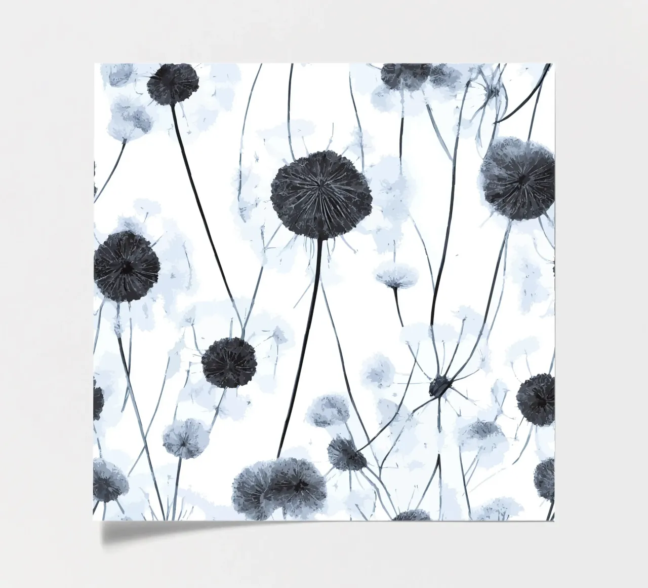 Grauer Löwenzahn Stickerbogen von Botanical Pattern House