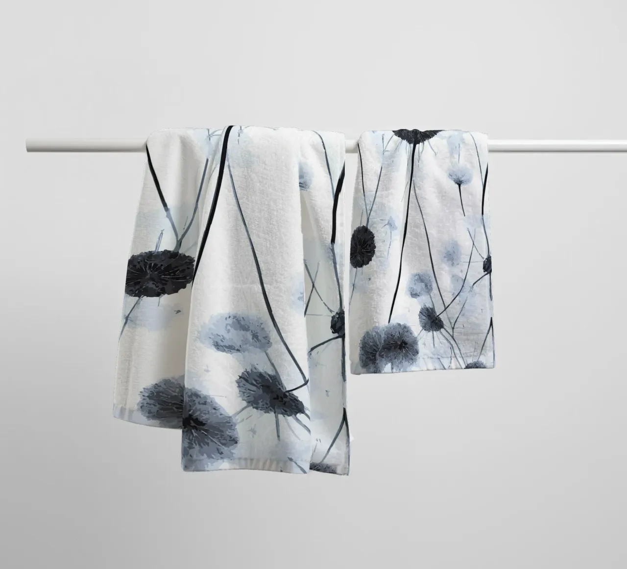 Dente di leone grigio asciugamano da bagno da Botanical Pattern House