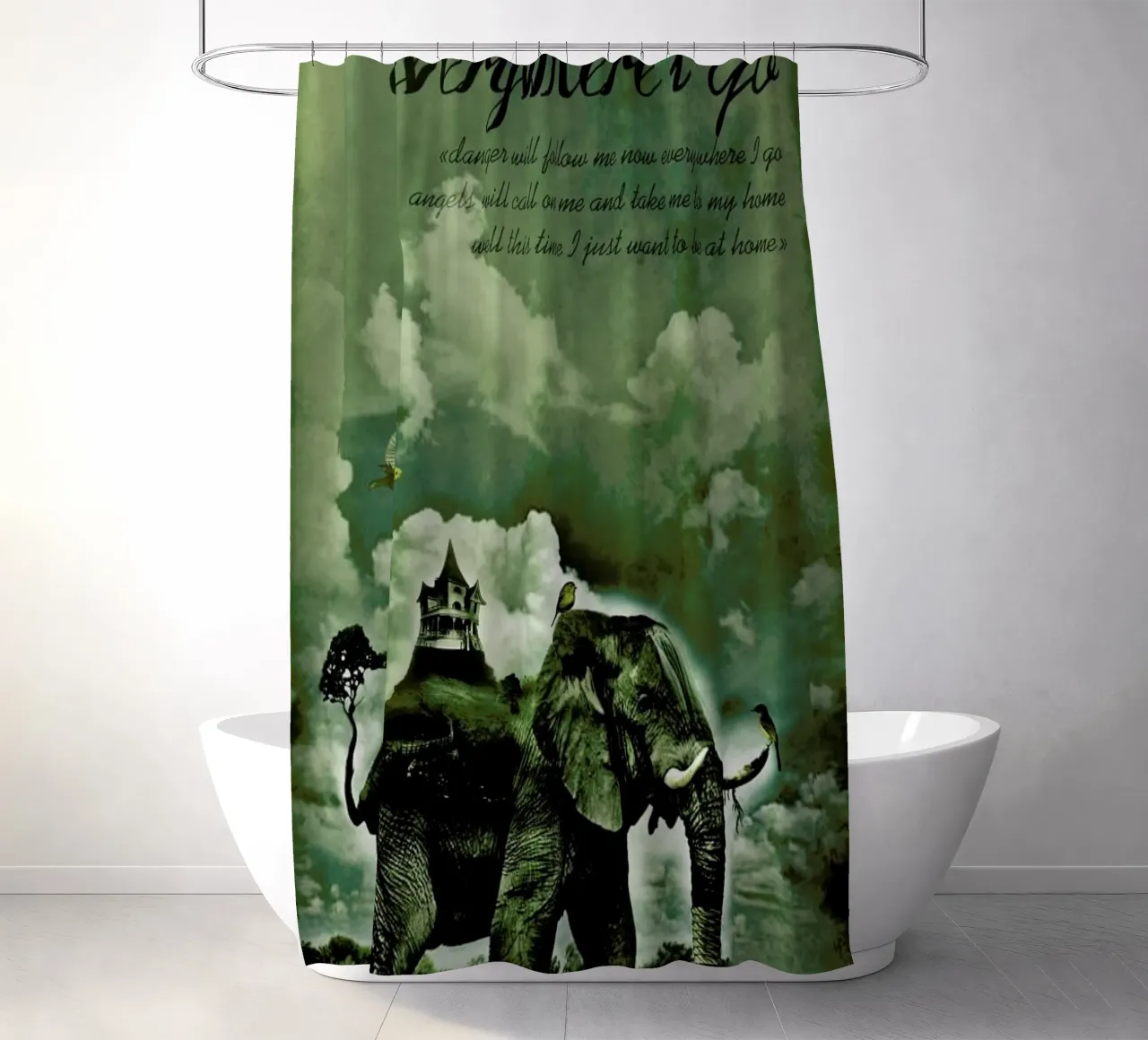 Everywhere I Go tenda da doccia da Design by Soph