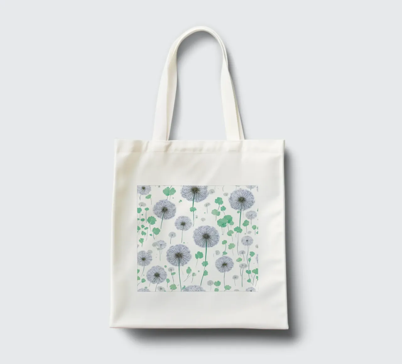 Green Dandelions tote bag by Botanical Pattern House