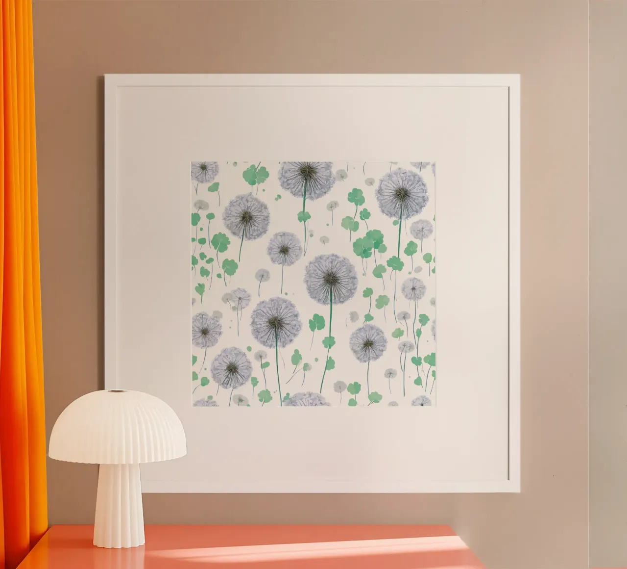 Green Dandelions hahnemühle by Botanical Pattern House