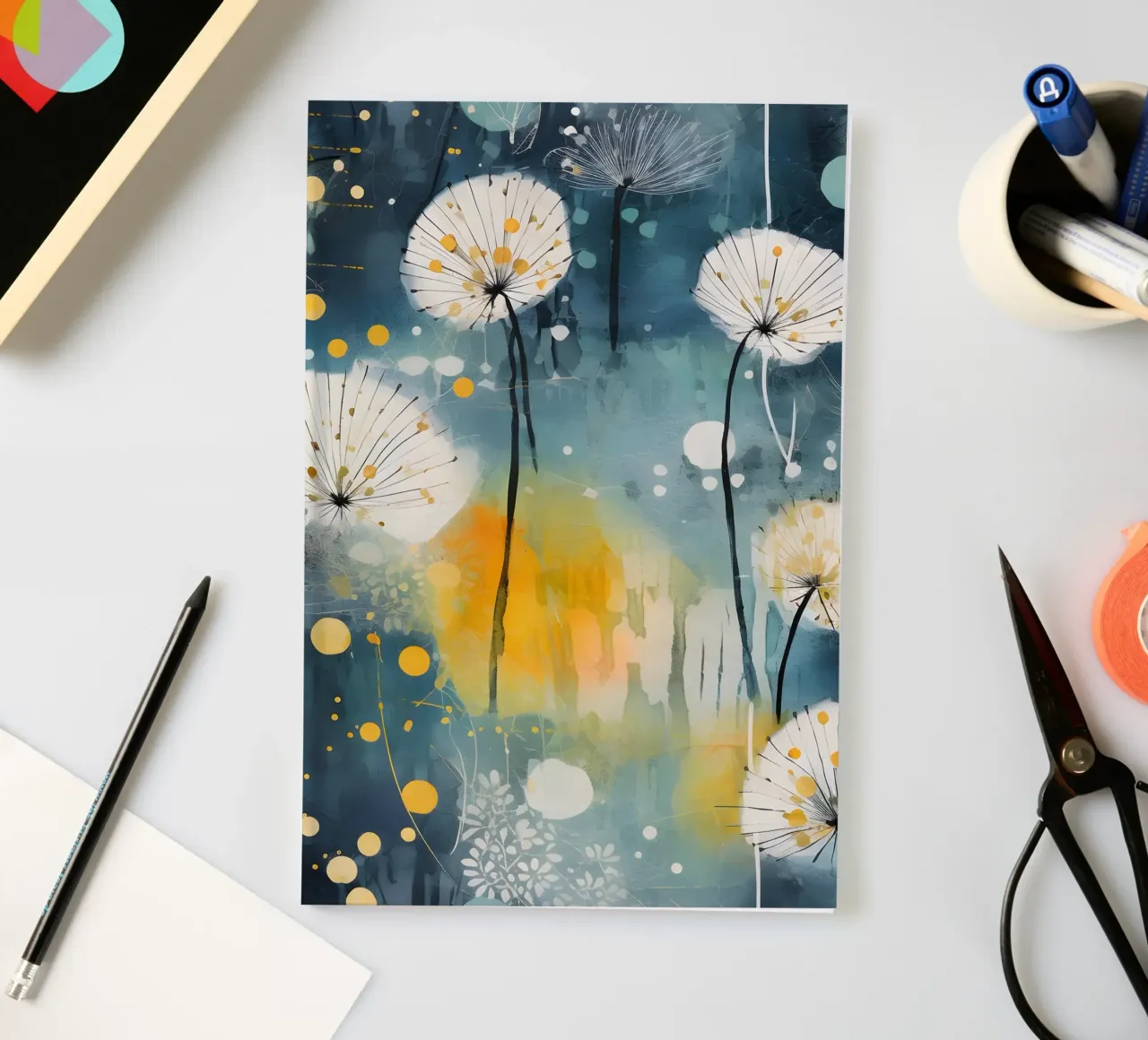Impressionist Dandelions notebook by Botanical Pattern House