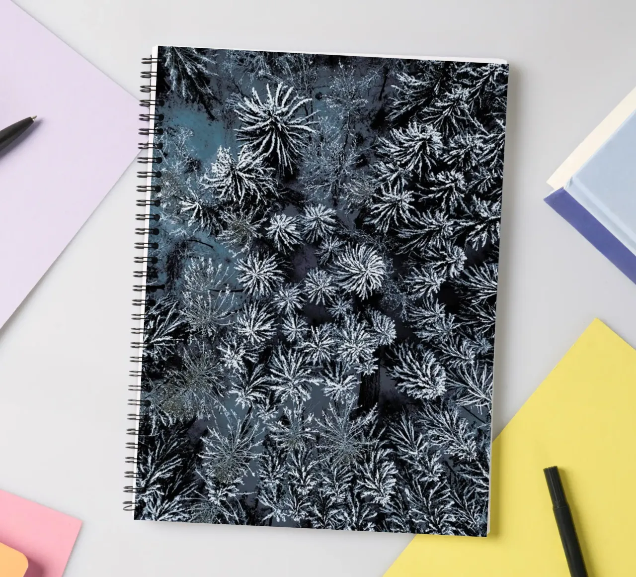 Path Through The Winter Forest spiral notebook by Studio Nahili