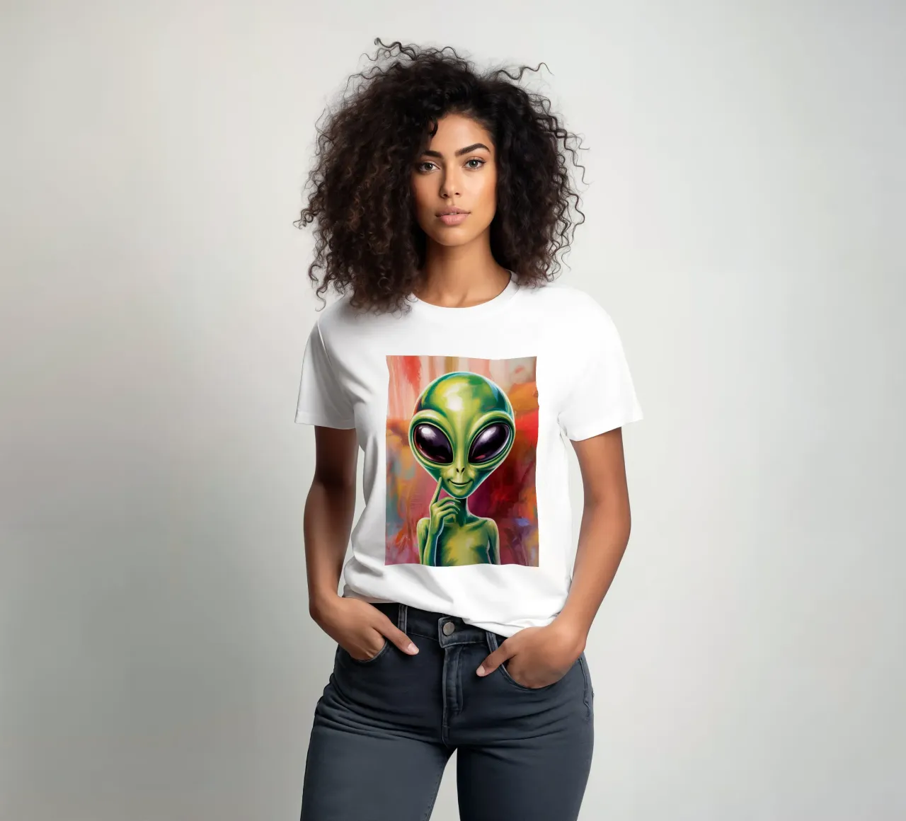 Alien Gemälde t-shirt da Not from this planet