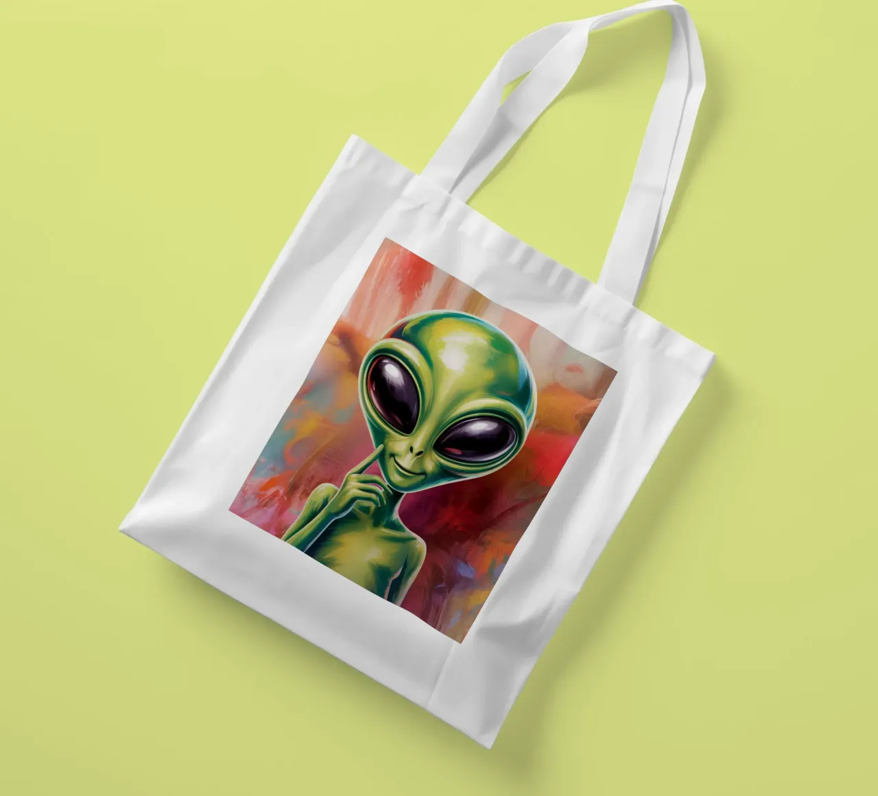 Alien Gemälde borsa in juta da Not from this planet