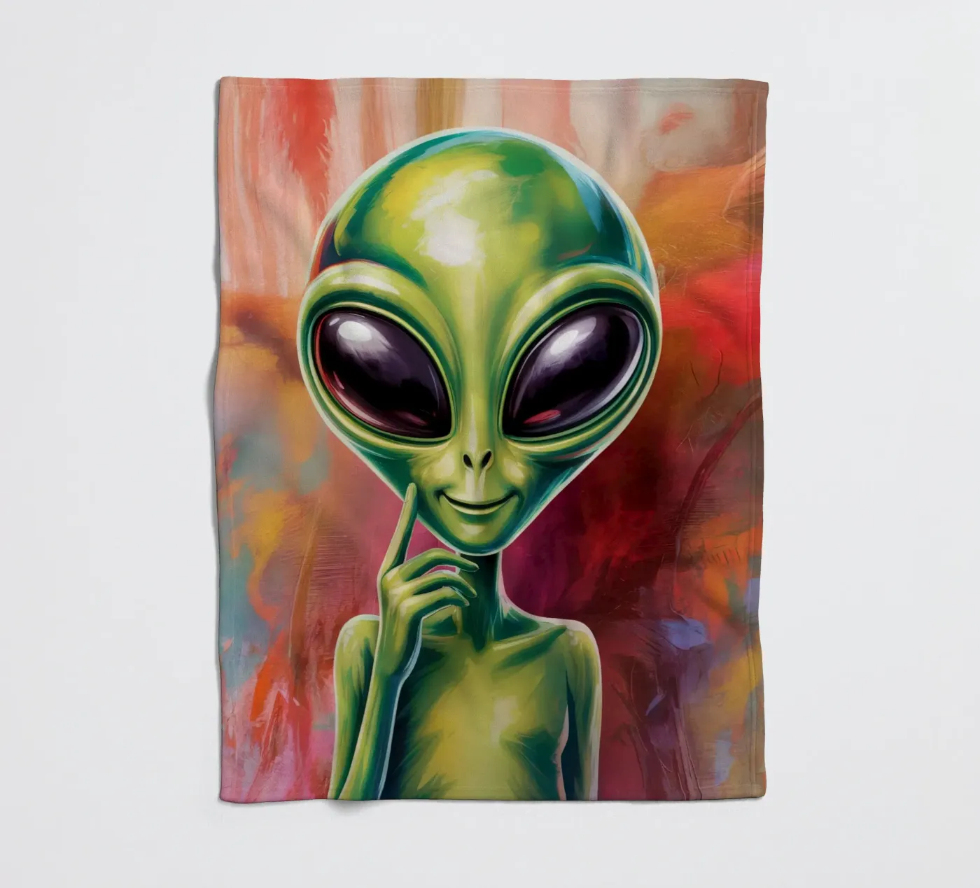 Alien Gemälde Fleecedecke von Not from this planet