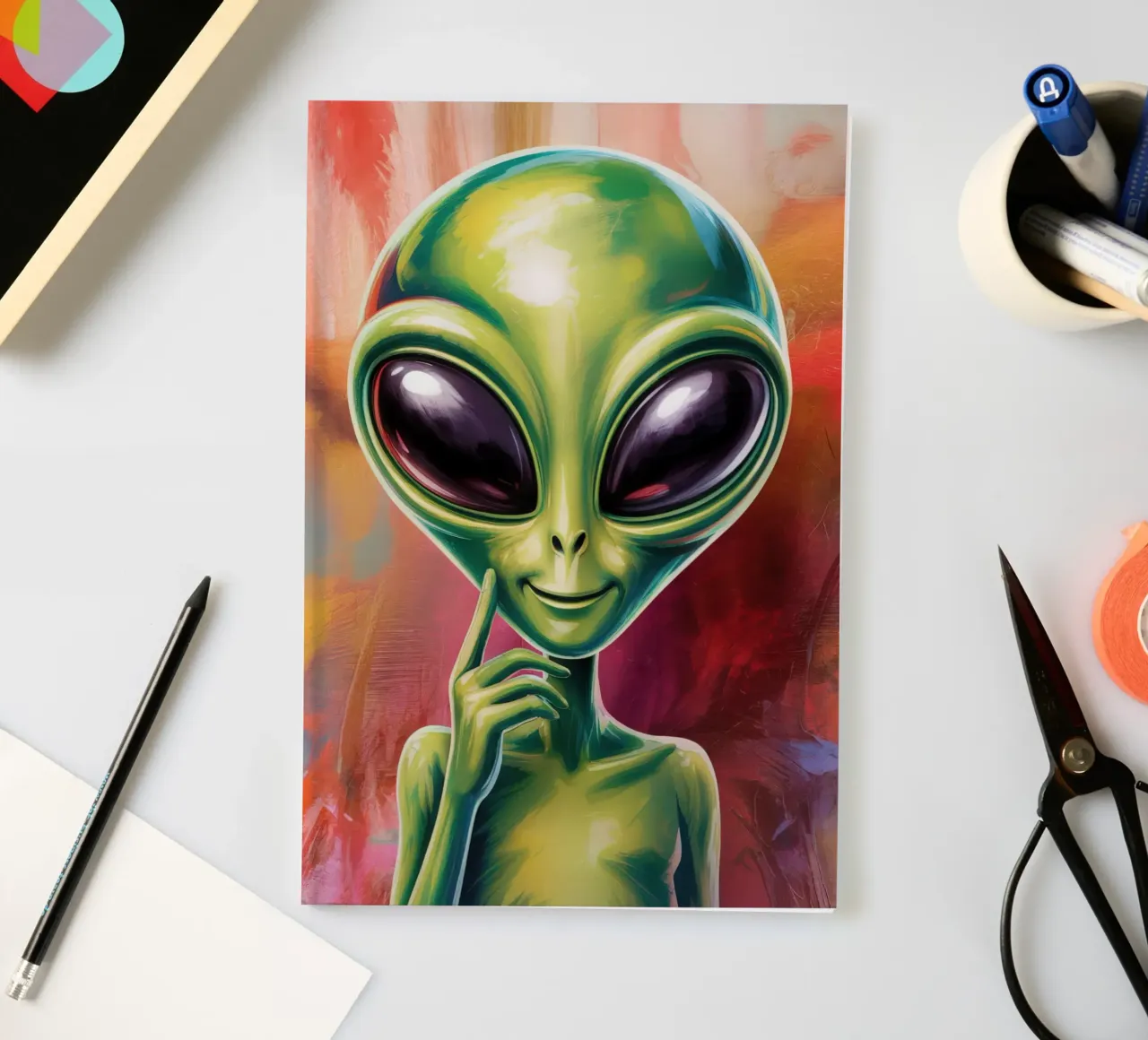 Alien Gemälde notebook by Not from this planet