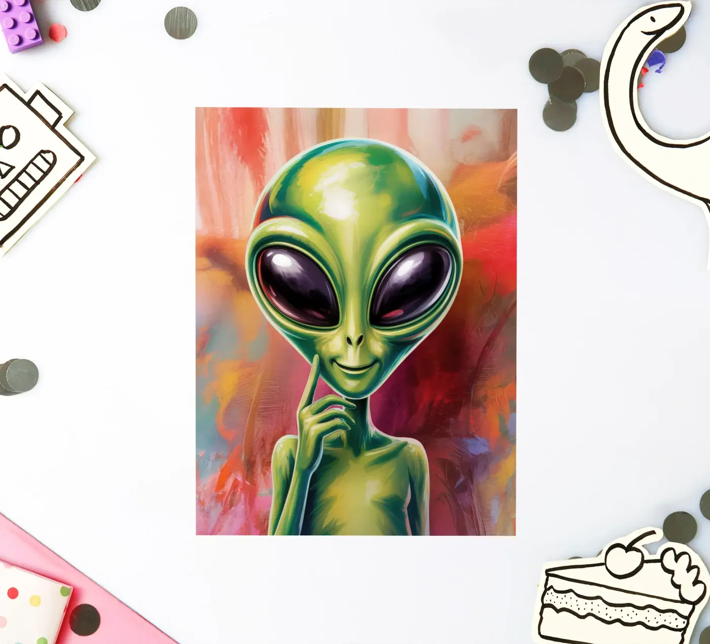 Alien Gemälde adesivo da Not from this planet