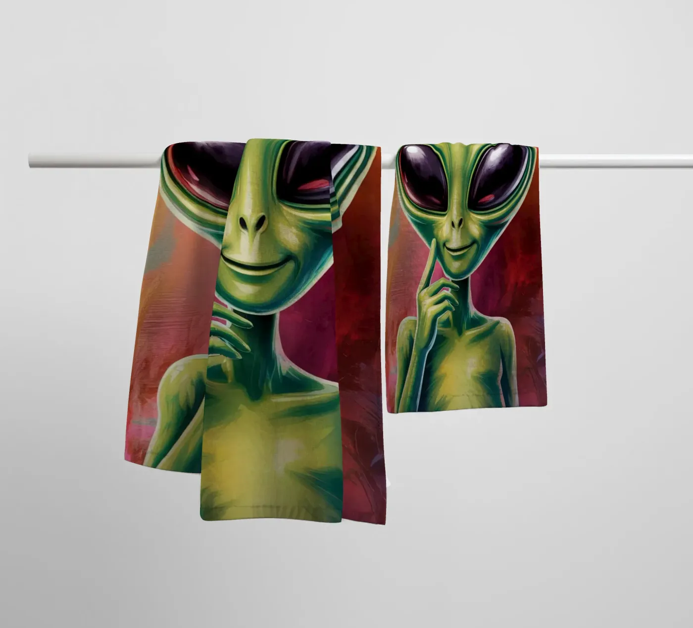 Alien Gemälde towel by Not from this planet