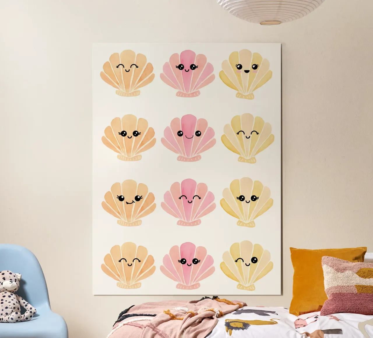Happy Sea Shells, Summer Nursery Print, Kids Ocean Print poster by SunshinePrints