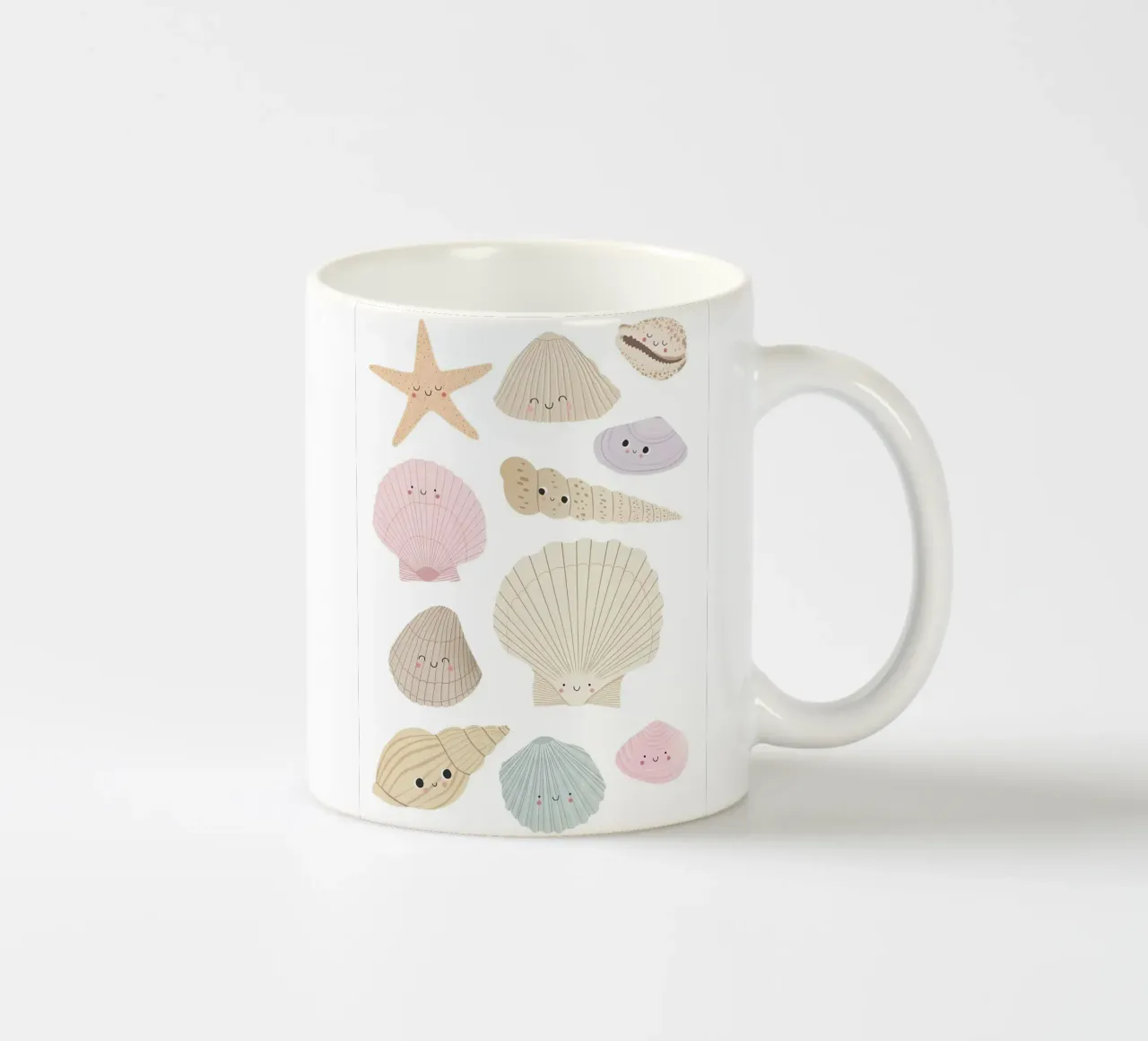 Muschel Druck, Sommer Kinderzimmer Druck, Strand Poster Keramik Tasse von SunshinePrints
