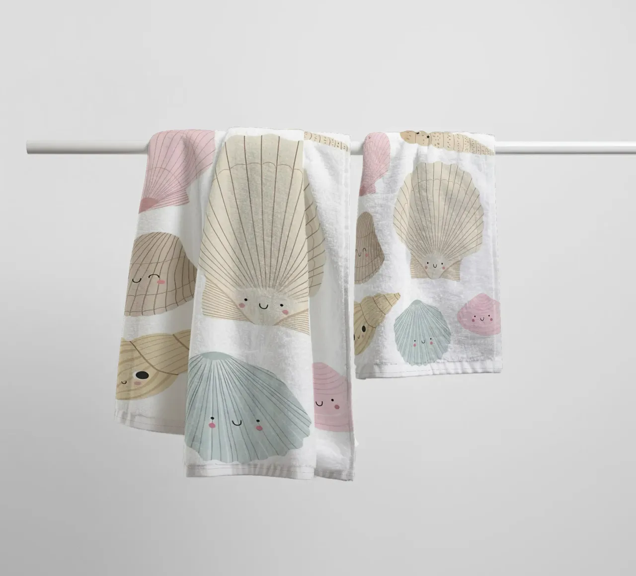 Sea Shell Print, Summer Nursery Print, Beach Poster towel by SunshinePrints