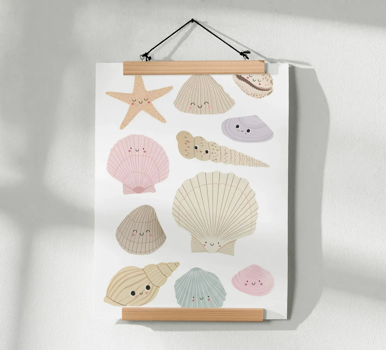 Sea Shell Print, Summer Nursery Print, Beach Poster poster by SunshinePrints