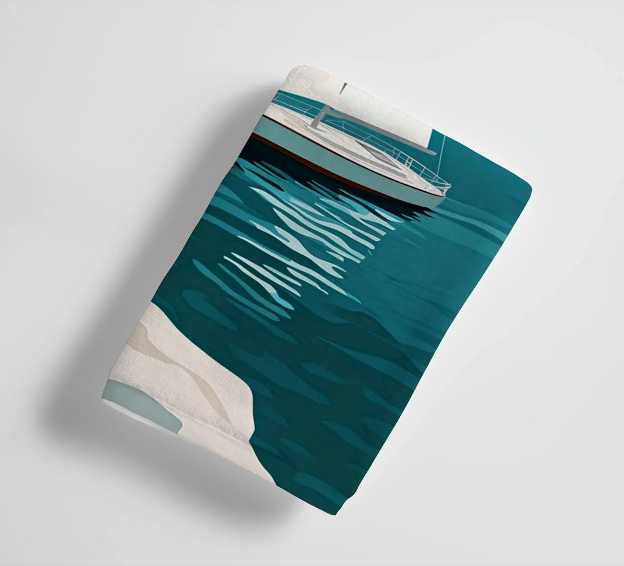 Voilier devant des falaises blanches serviette de bain de Digital Naive