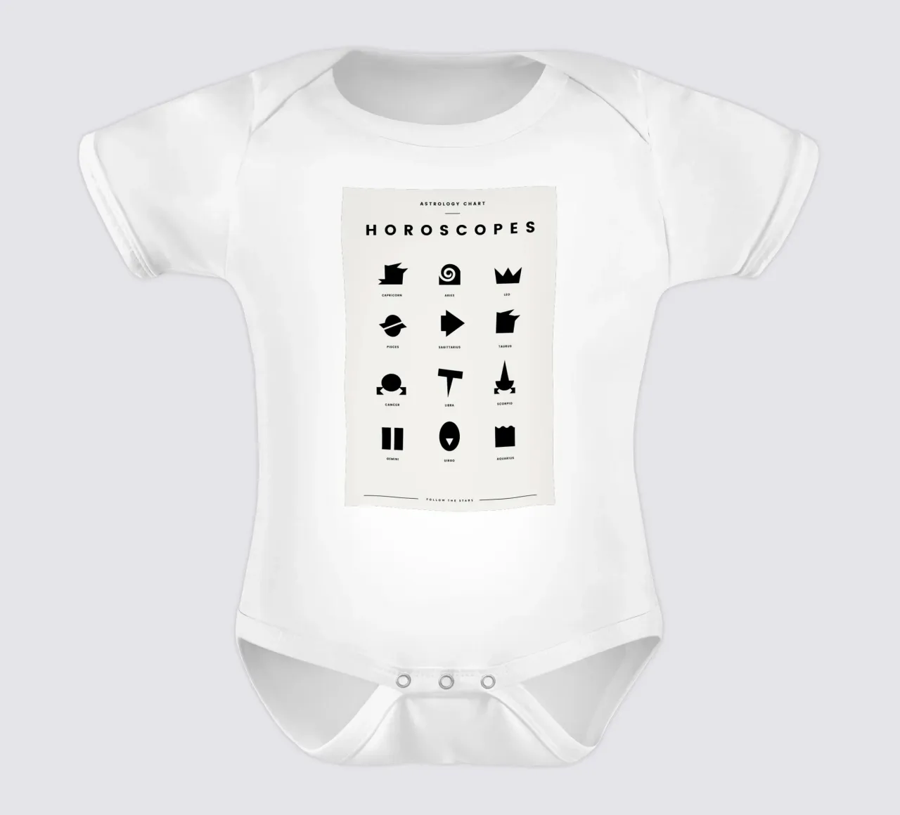 Horoscope Chart 2 body neonato maniche corte da daylight design studio