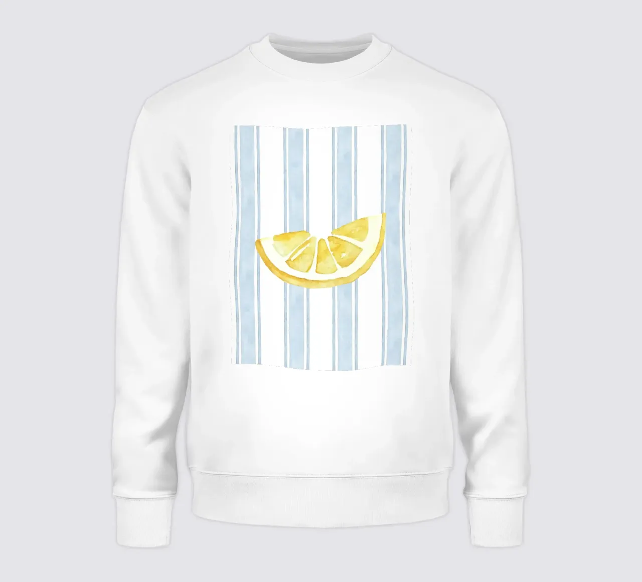 Zitrone drucken, Blaue Streifen drucken, Zitrone dekorieren Sweatshirt von DolceVita
