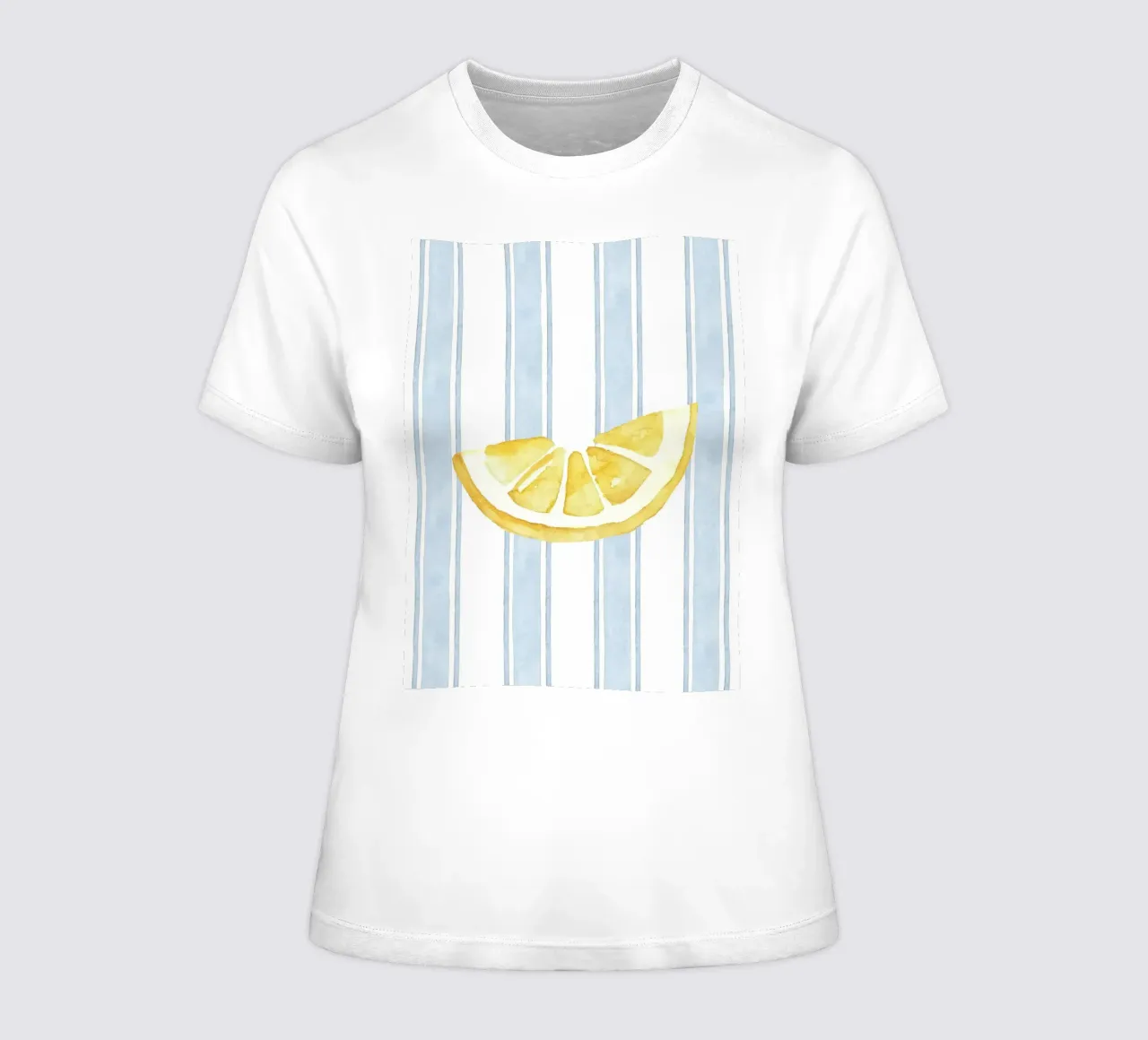 Zitrone drucken, Blaue Streifen drucken, Zitrone dekorieren Frauen T-Shirt von DolceVita