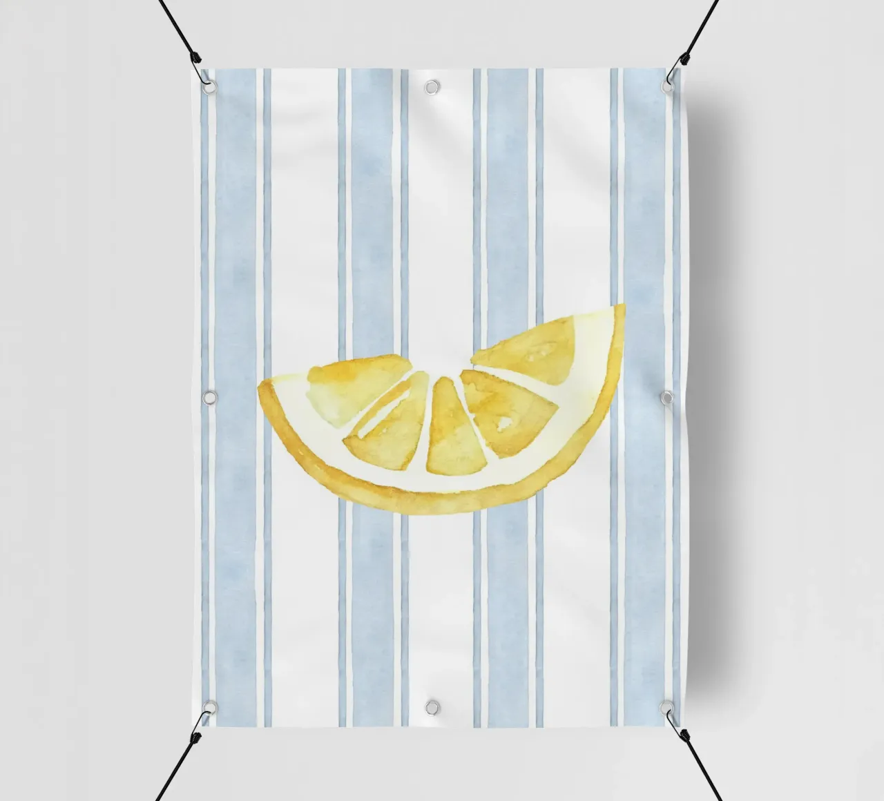 Zitrone drucken, Blaue Streifen drucken, Zitrone dekorieren PVC Plane von DolceVita