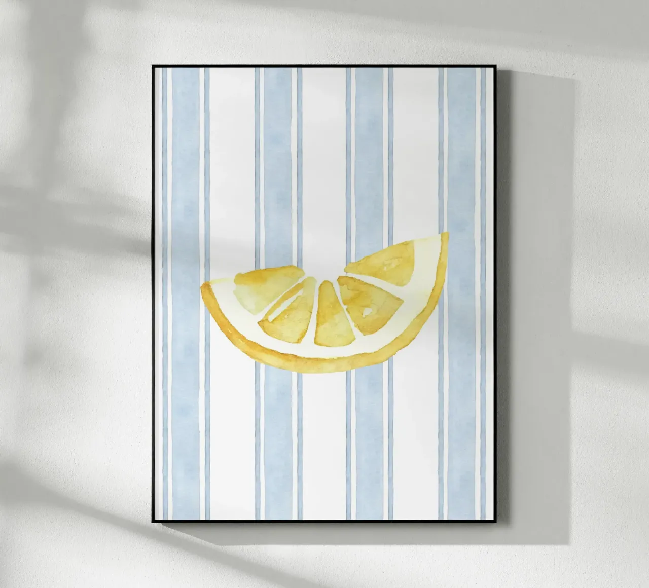 Zitrone drucken, Blaue Streifen drucken, Zitrone dekorieren Acryl-Glas von DolceVita