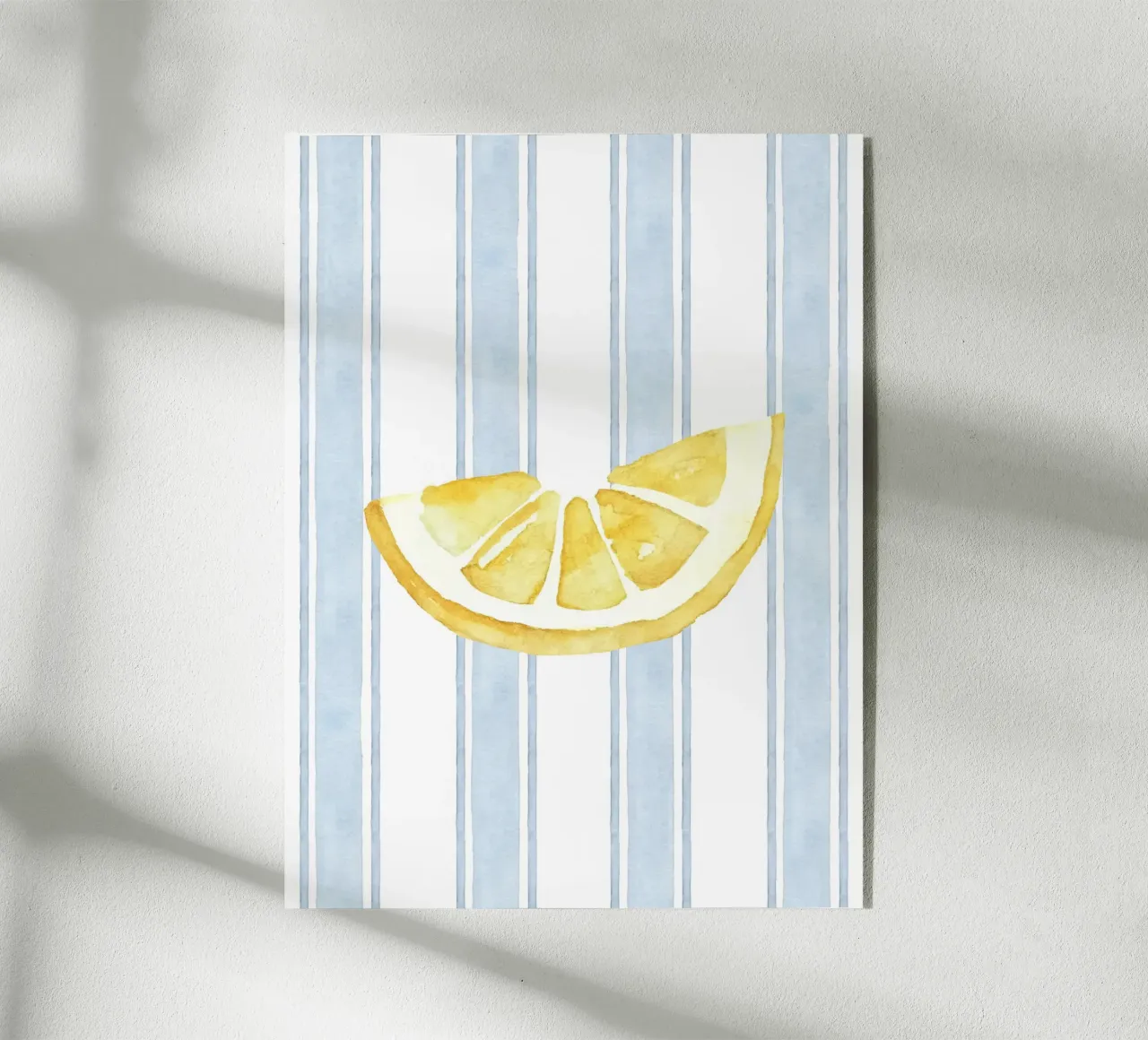 Zitrone drucken, Blaue Streifen drucken, Zitrone dekorieren Acryl-Glas von DolceVita