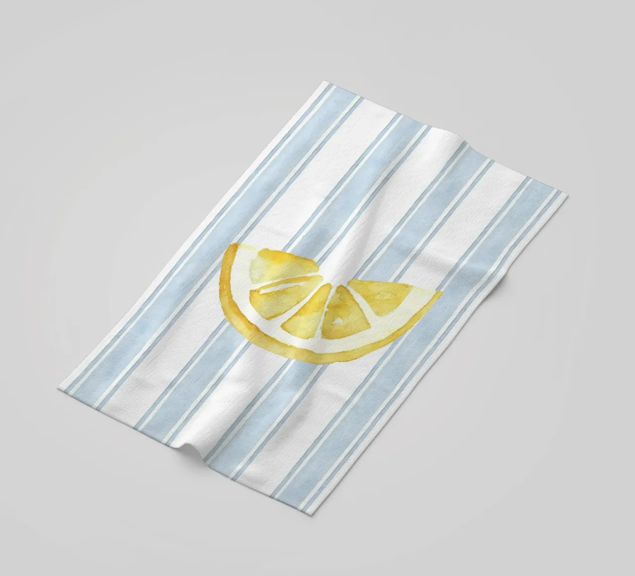 Zitrone drucken, Blaue Streifen drucken, Zitrone dekorieren Strandtuch von DolceVita