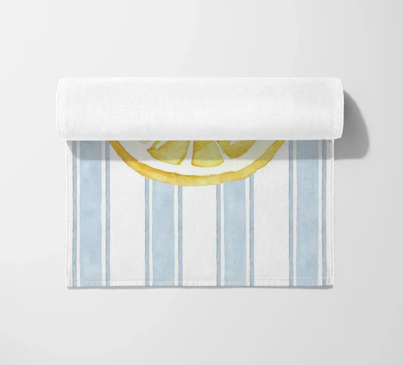 Zitrone drucken, Blaue Streifen drucken, Zitrone dekorieren Strandtuch von DolceVita