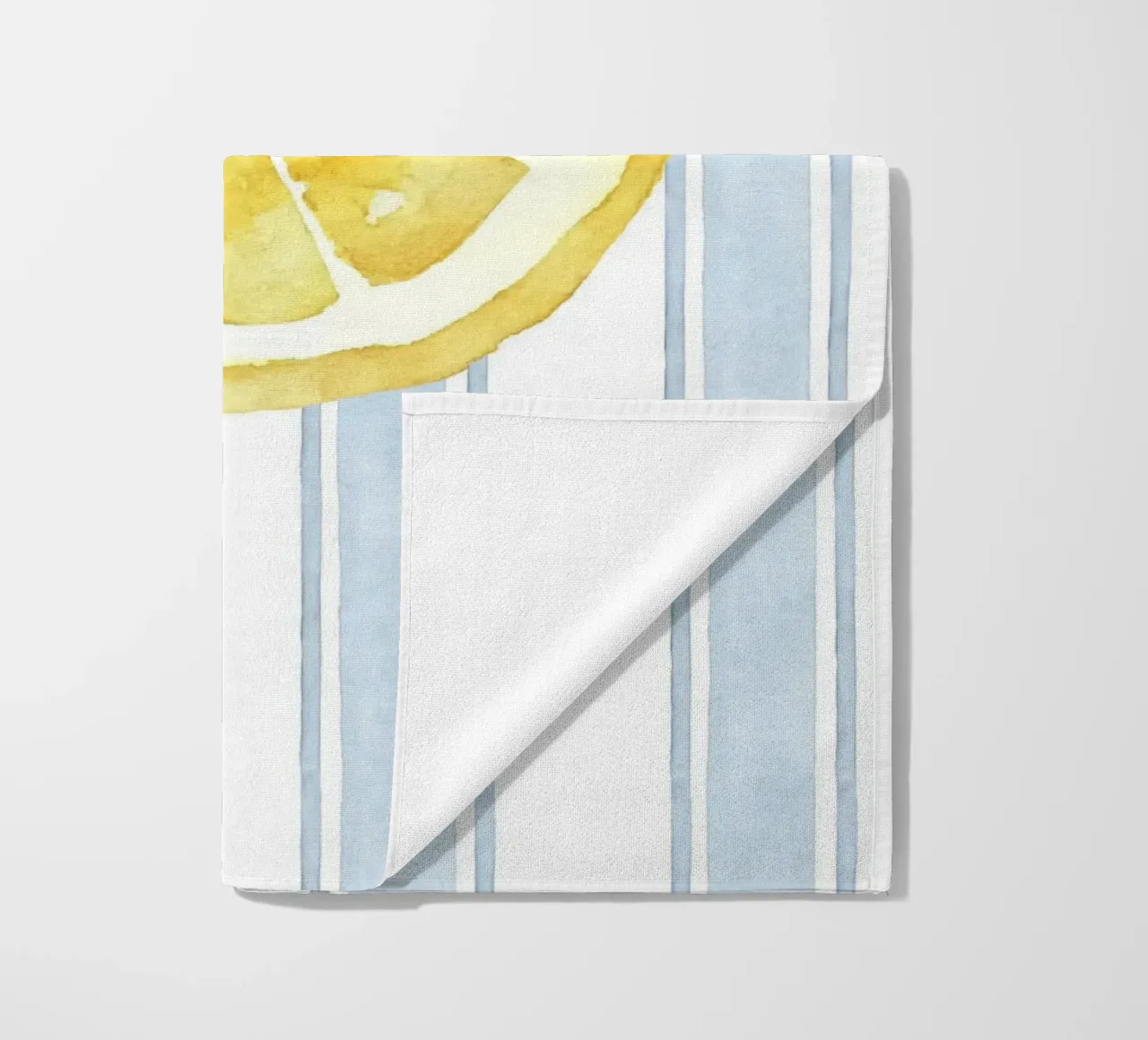 Zitrone drucken, Blaue Streifen drucken, Zitrone dekorieren Strandtuch von DolceVita