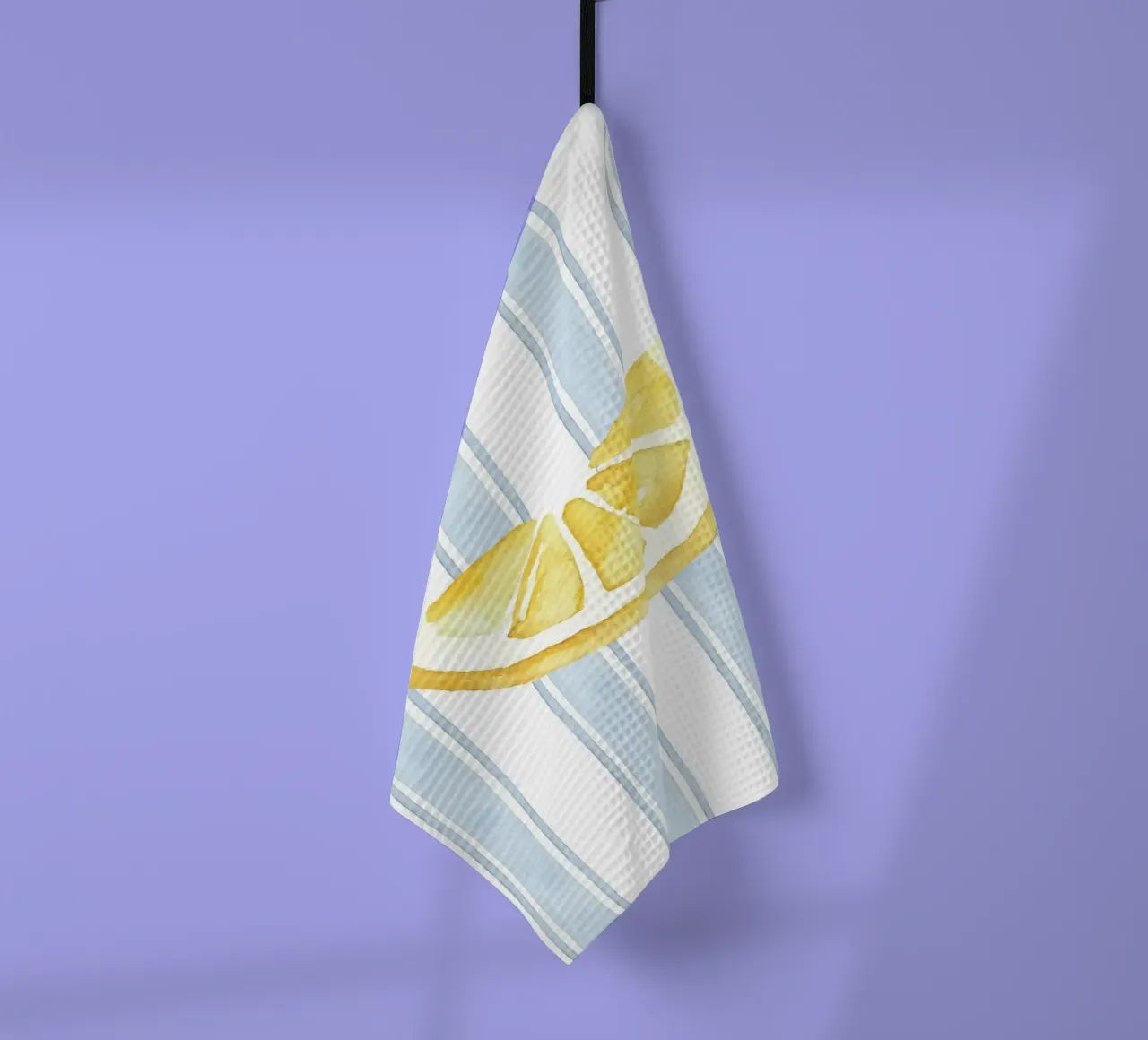 Zitrone drucken, Blaue Streifen drucken, Zitrone dekorieren Geschirrtuch von DolceVita