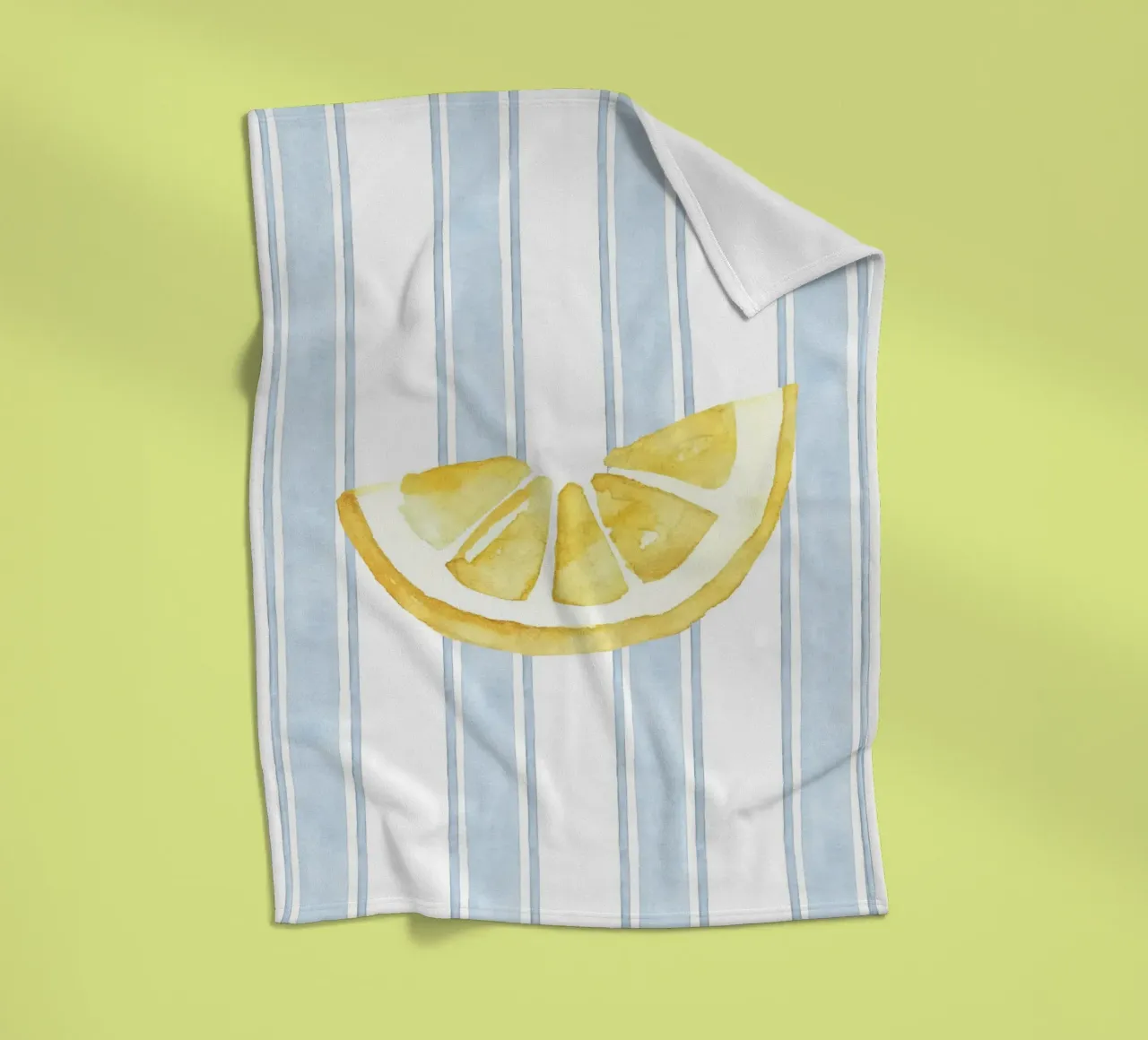 Zitrone drucken, Blaue Streifen drucken, Zitrone dekorieren Fleecedecke von DolceVita