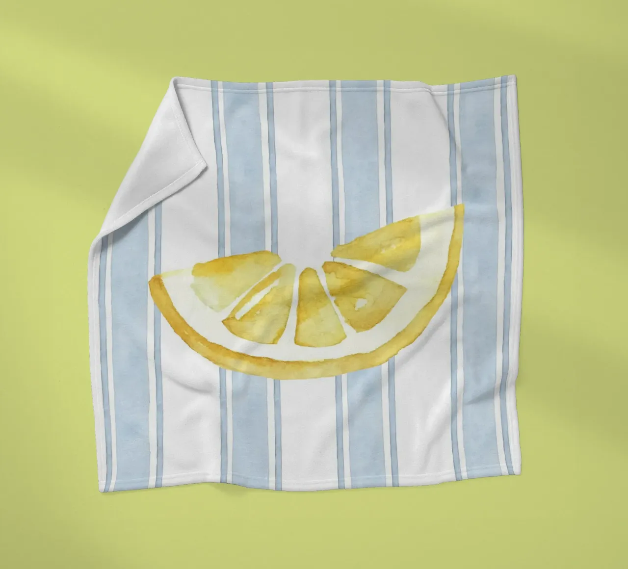 Zitrone drucken, Blaue Streifen drucken, Zitrone dekorieren Fleecedecke von DolceVita