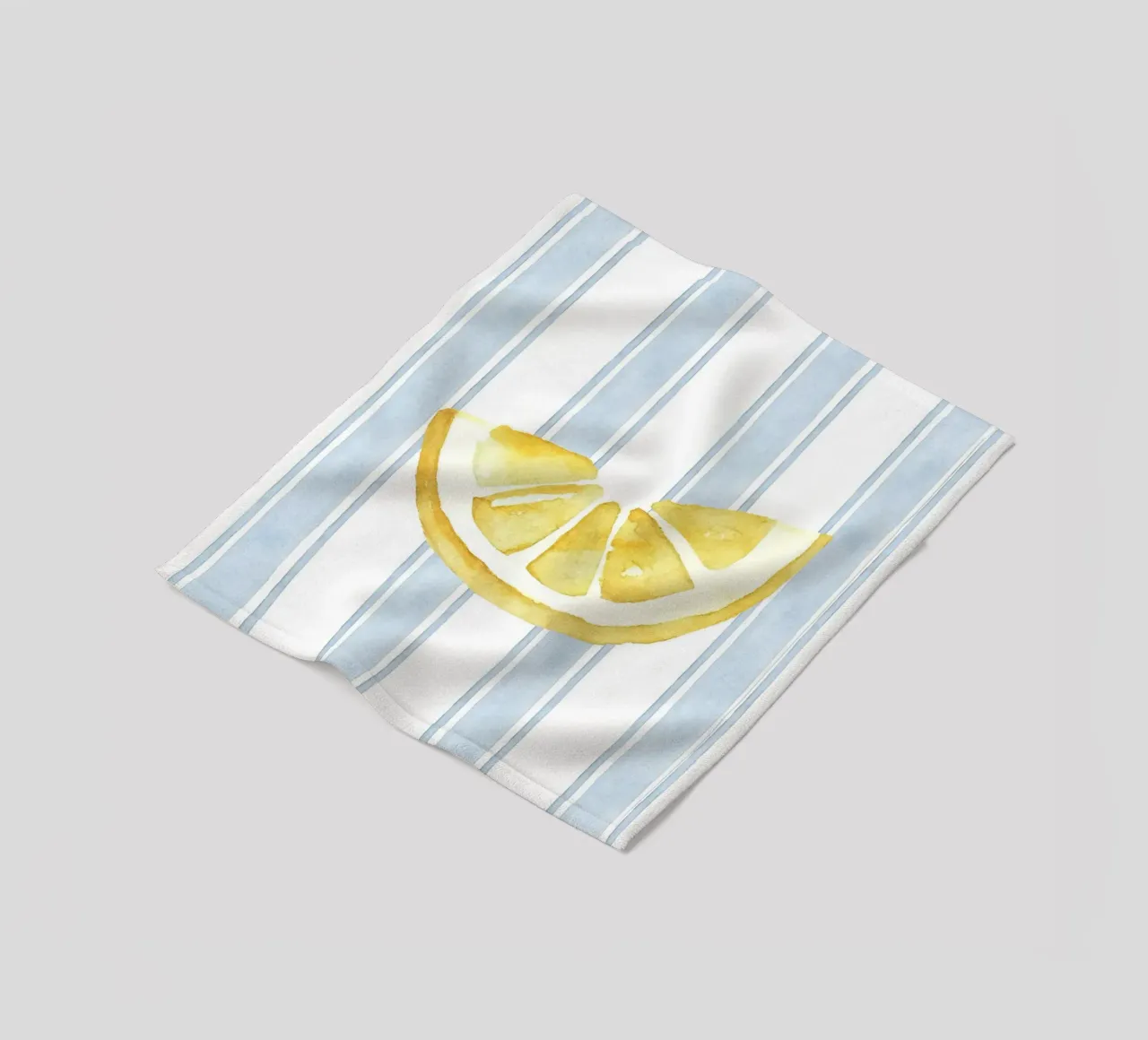 Zitrone drucken, Blaue Streifen drucken, Zitrone dekorieren Fleecedecke von DolceVita
