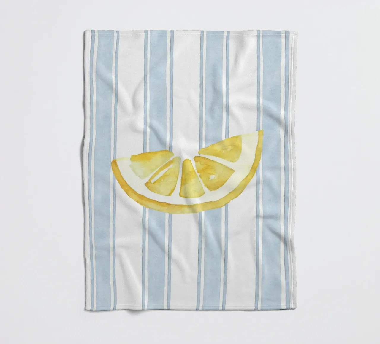 Zitrone drucken, Blaue Streifen drucken, Zitrone dekorieren Fleecedecke von DolceVita