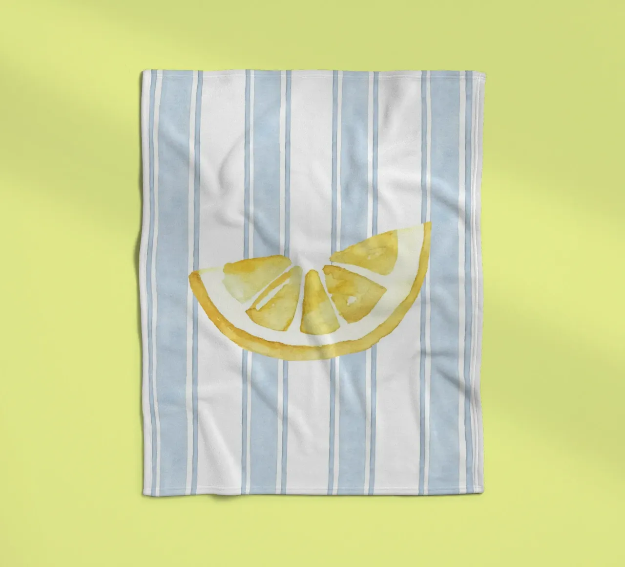 Zitrone drucken, Blaue Streifen drucken, Zitrone dekorieren Fleecedecke von DolceVita
