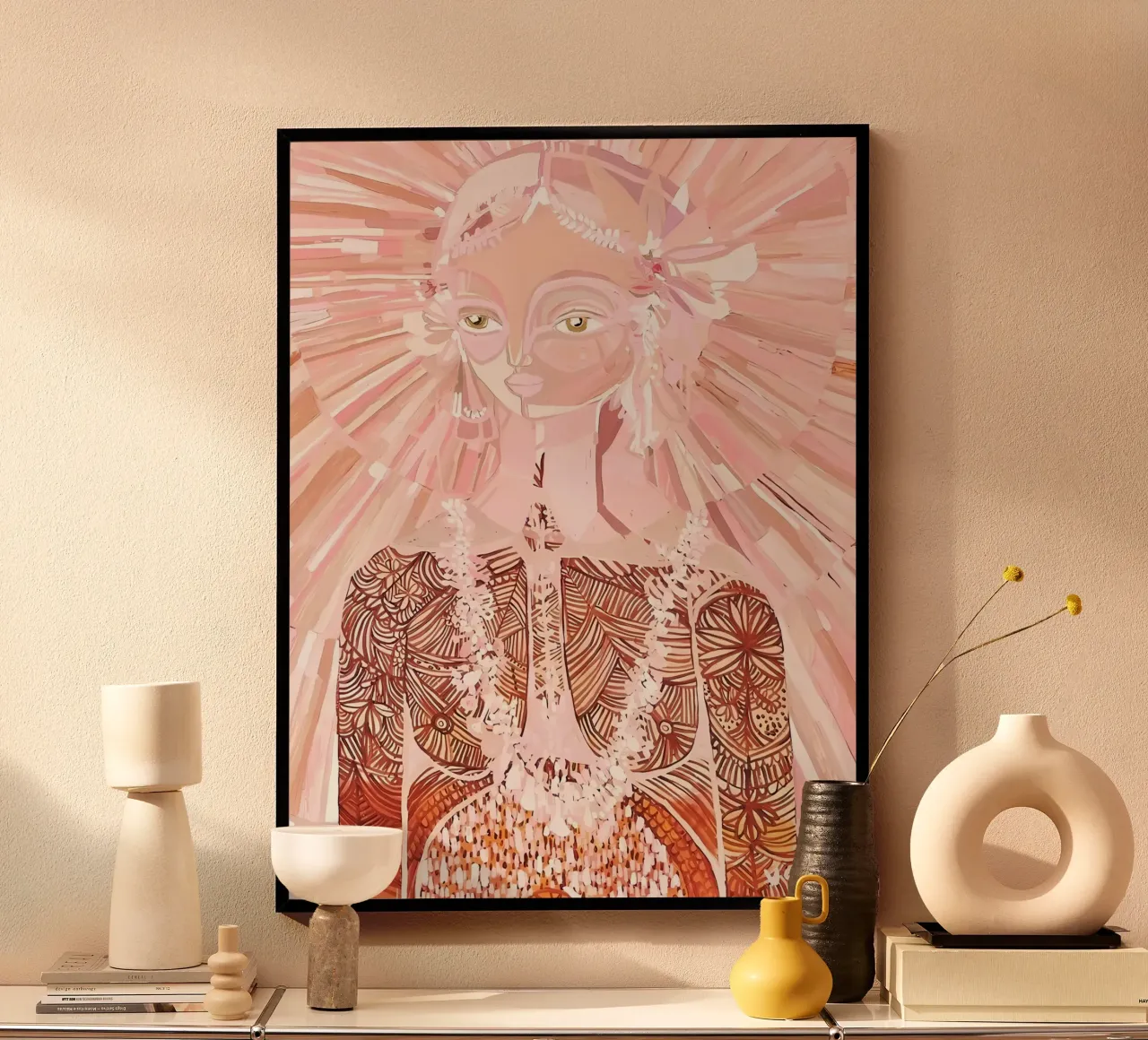 Abstract Folk Print, Woman Art, Modern Print Colourful hahnemühle by Boheme