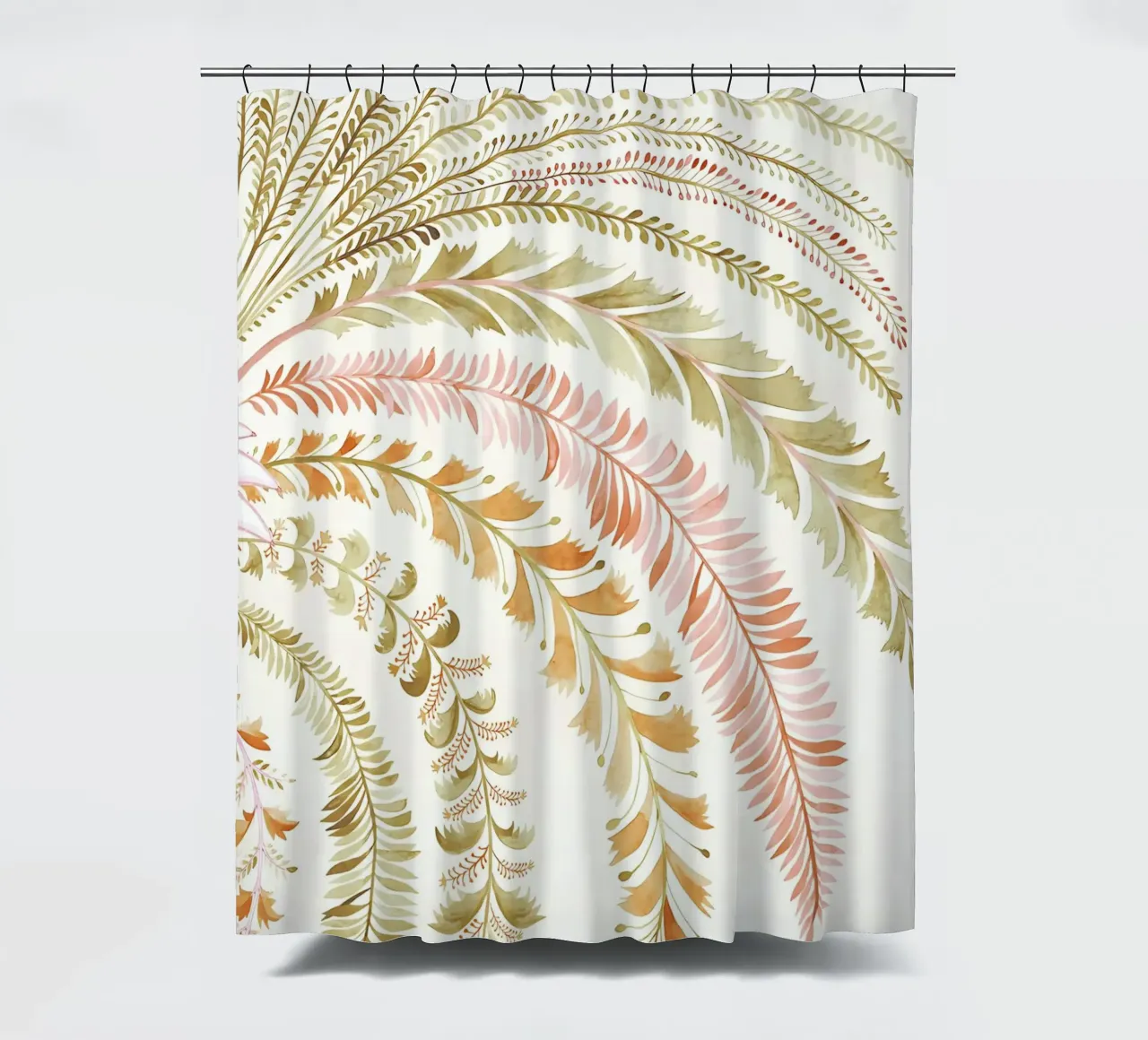 Abstracte Botanische Kunst, Abstracte Palm, Boho Print douchegordijn van Boheme
